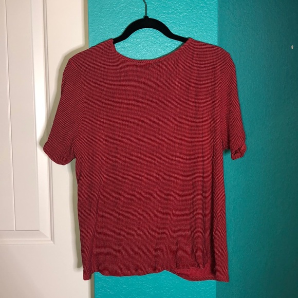 NWT Red Striped Short Sleeve Top - Picture 2 of 4